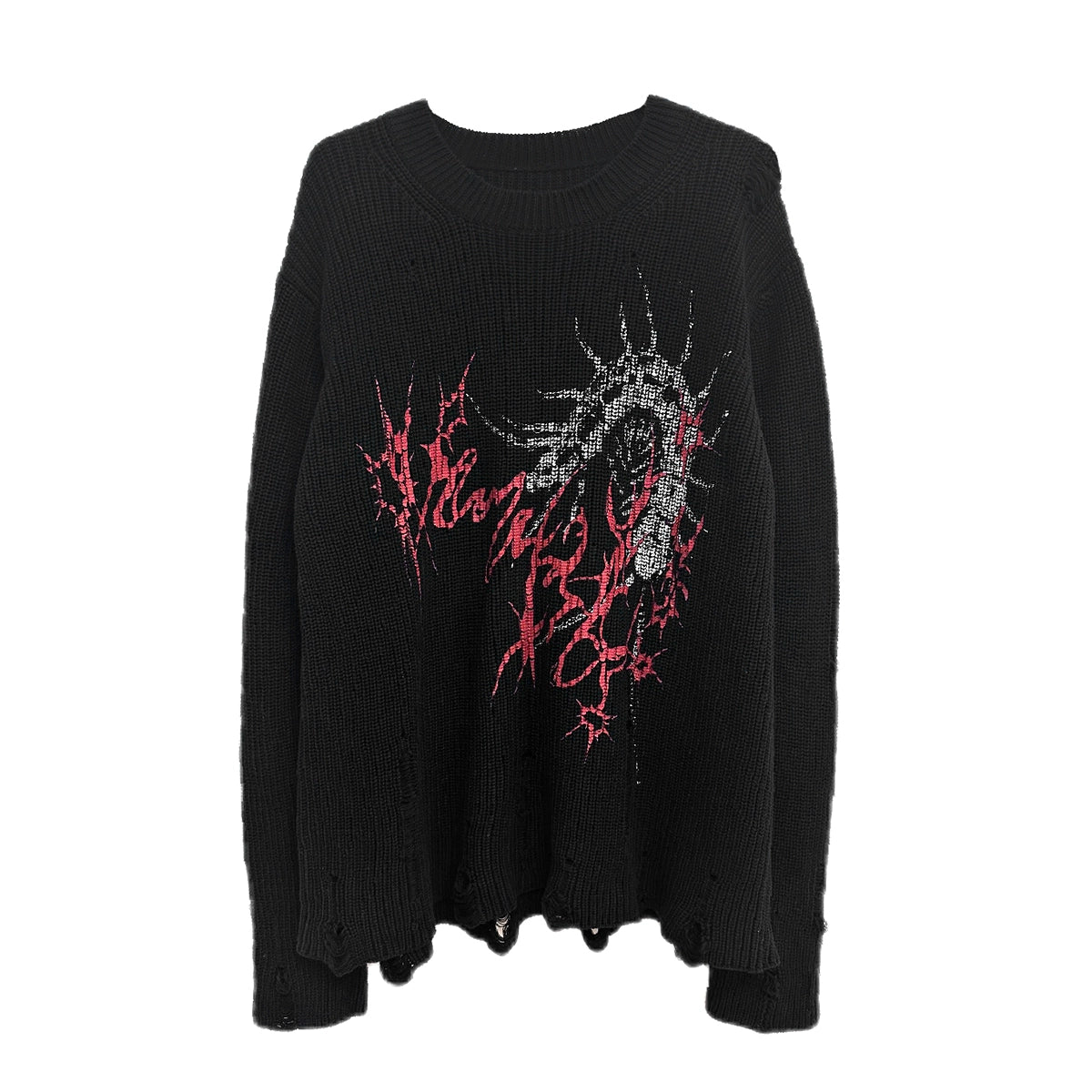 Wetbody Pullover Hole Loose Neutral Sweater