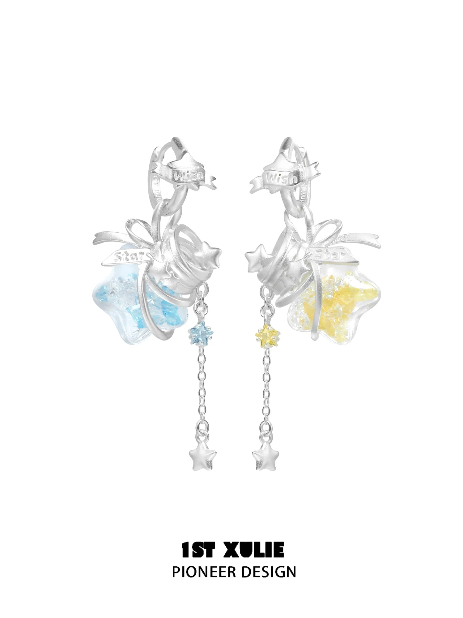 1ST XULIE Star Wishing Bottle Ear Cuff & Stud Set