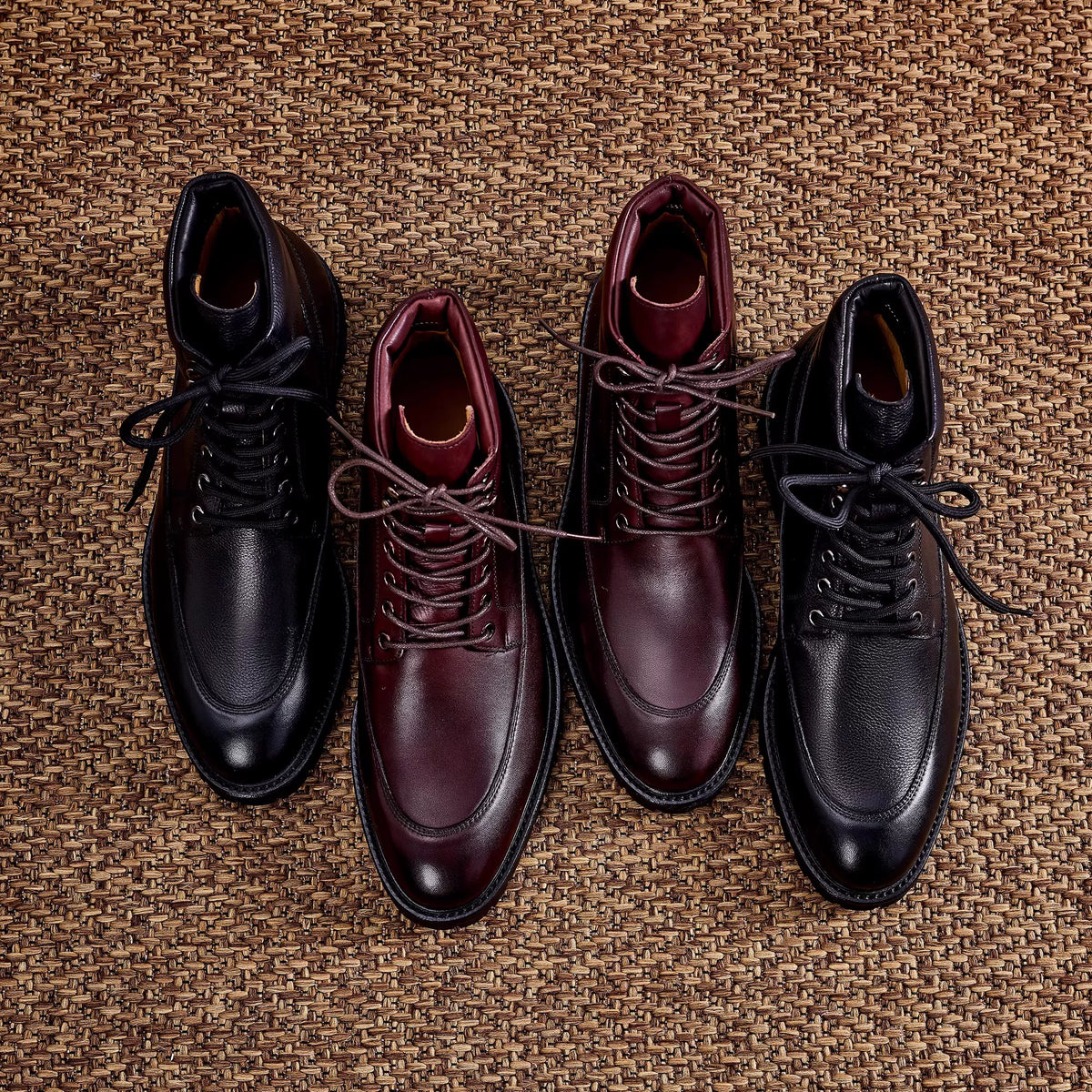 TERRAKOO Leather Lace-Up High-Top Martin Boot