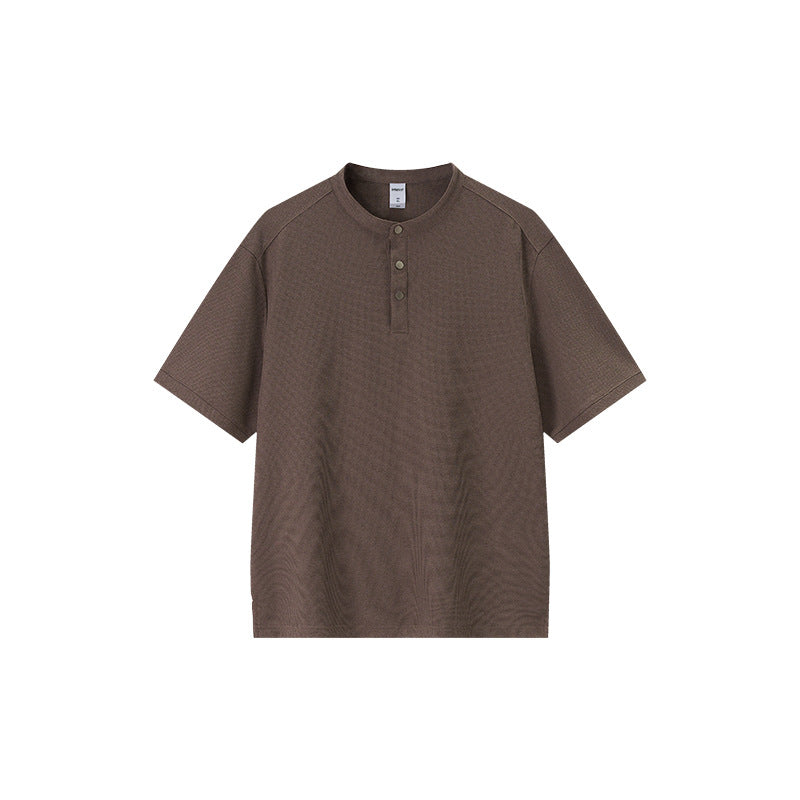 Inflation Henley Waffle Knit 250g Relaxed Tee