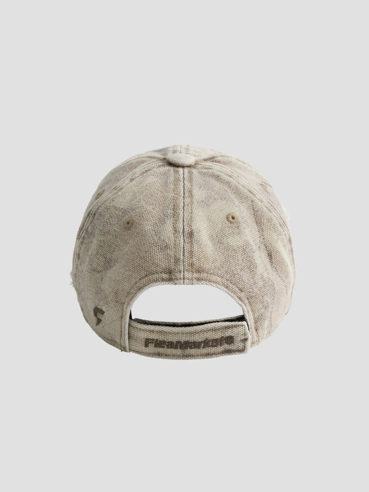 Fleamarket Vintage Washed Heavy Industry Alphabet Embroidered Baseball Cap
