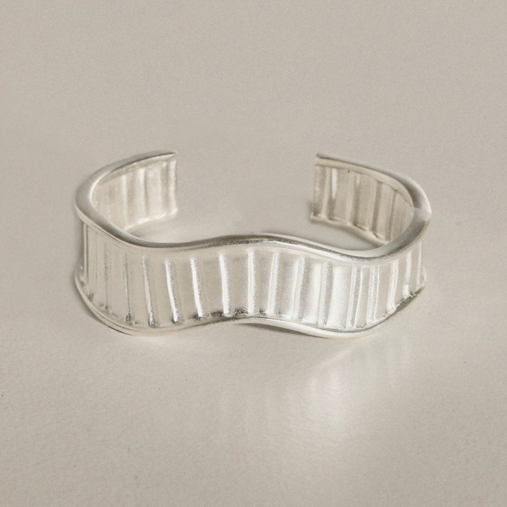MEZZEM Sterling Silver Wavy Cuff Bracelet