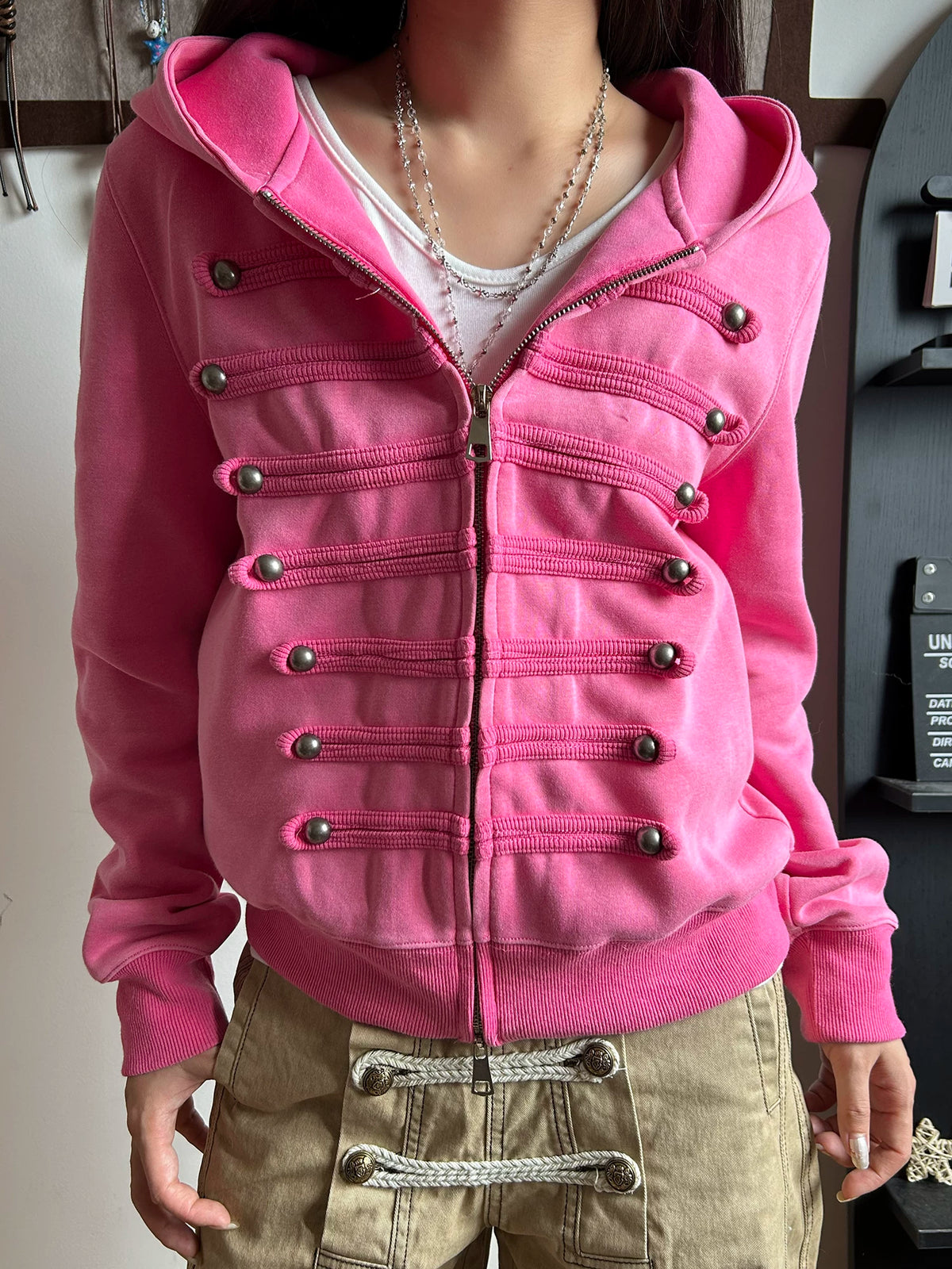KISMETS Palace-Style Cropped Hooded Sweatshirt