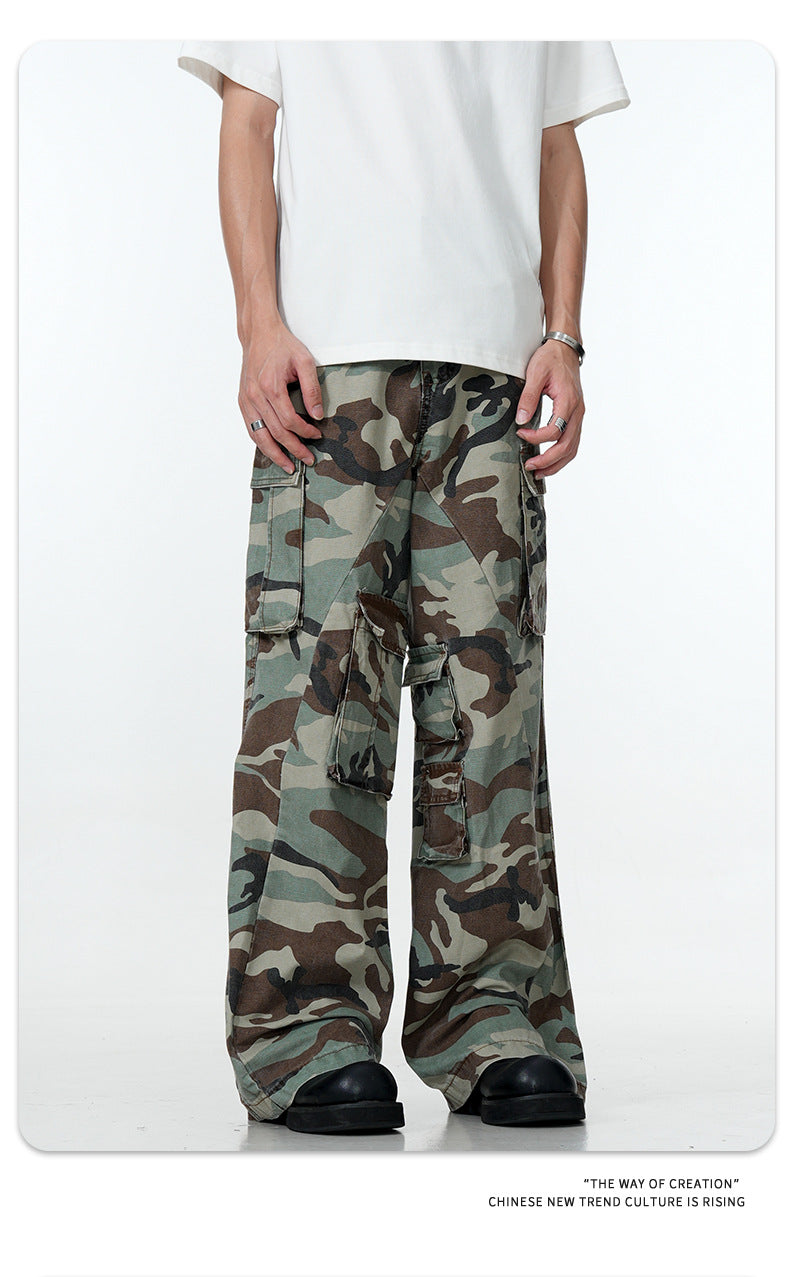 11KN Retro Micro-pull Camouflage Overalls