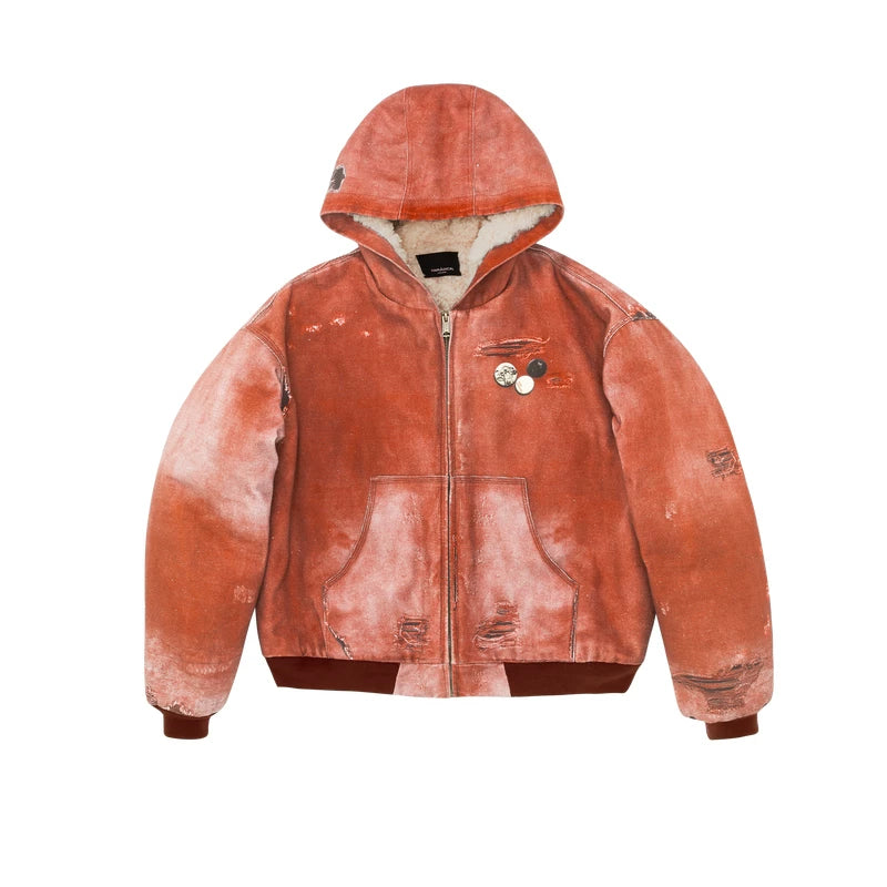 NONRADICAL 3D Digital Print Fleece-Lined Hooded Jacket