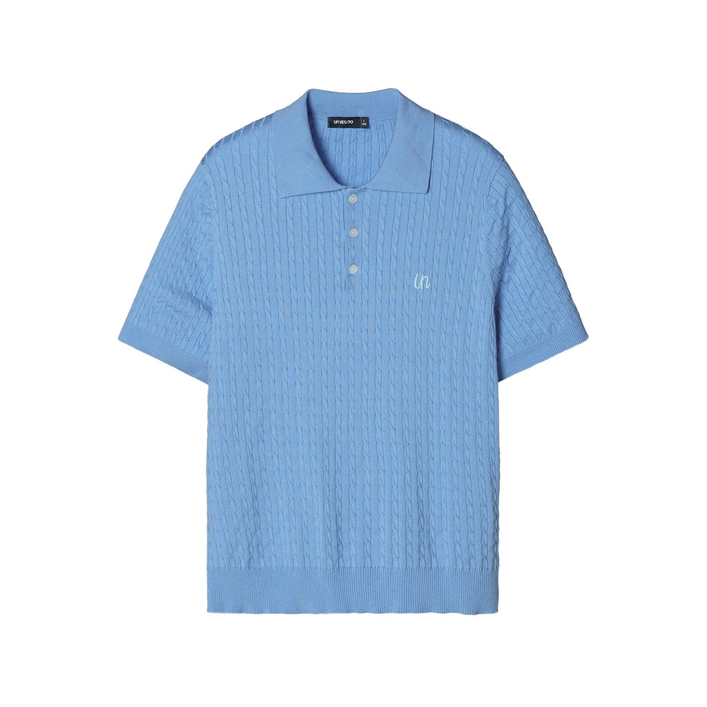 Unvesno 100% Lyocell Embroidered Knit Polo Shirt