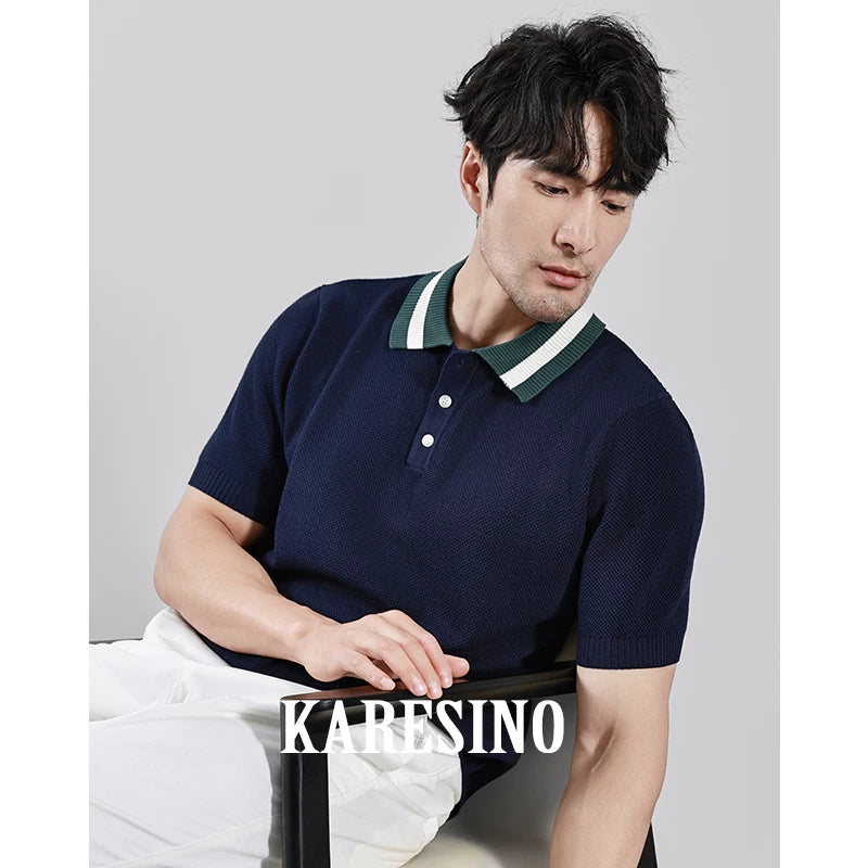 KARESINO Ice Silk Wrinkle-Resistant Slim Fit Polo Shirt