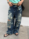EAHO Loose Versatile Ripped Jeans