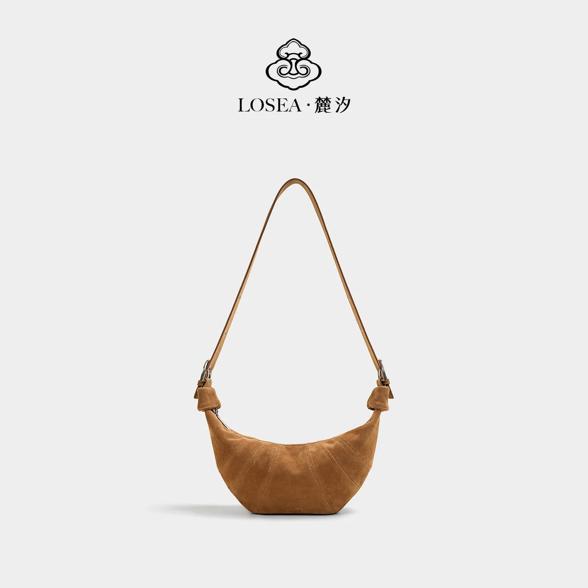 LOSEA Matte Leather Croissant Dumpling Shoulder Crossbody Bag