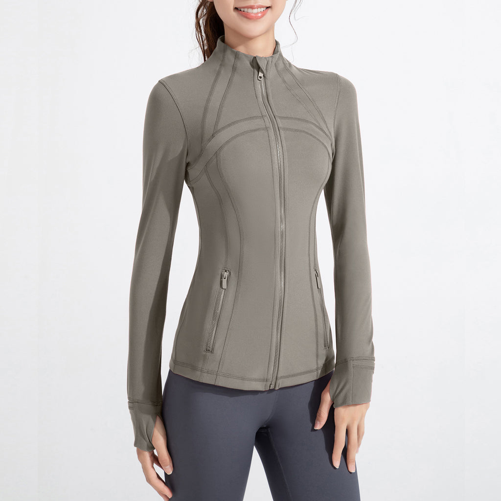 Athena Lulu Stand-up Collar Blazer Long-sleeved Zip-up Jacket