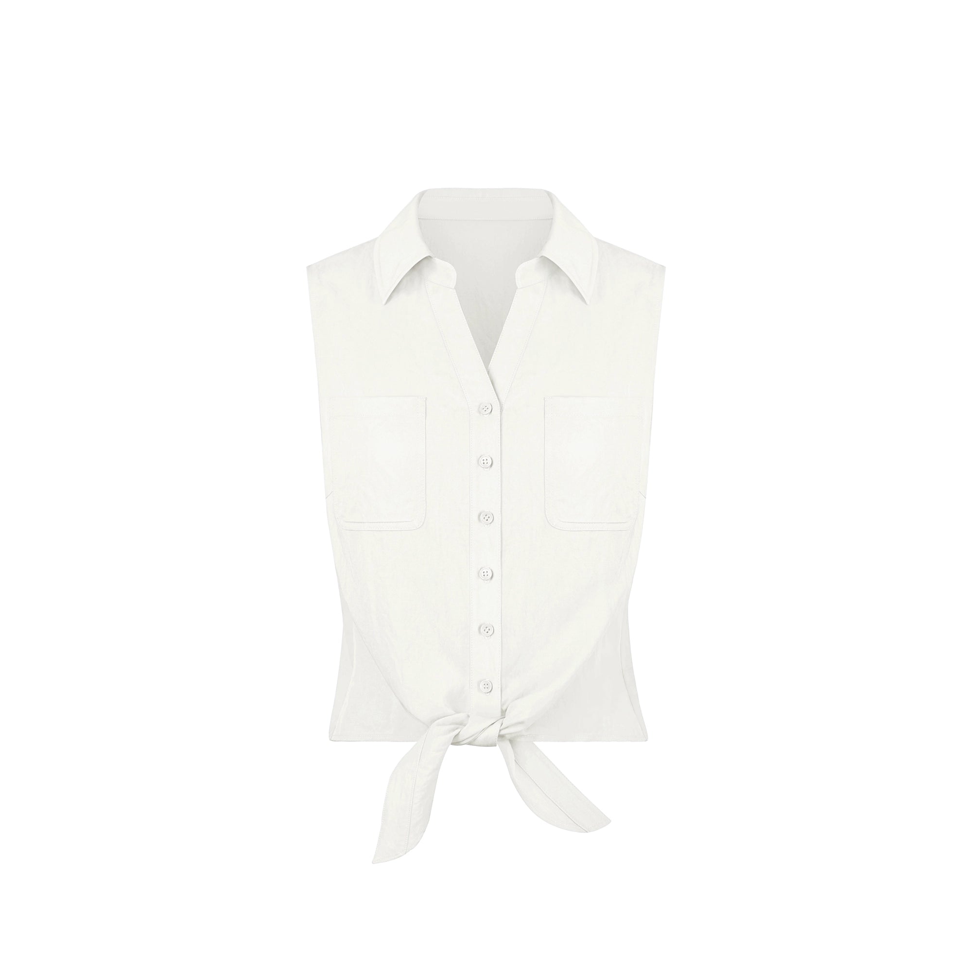 Jim Kennet Vintage Tie Sleeveless Short Shirt