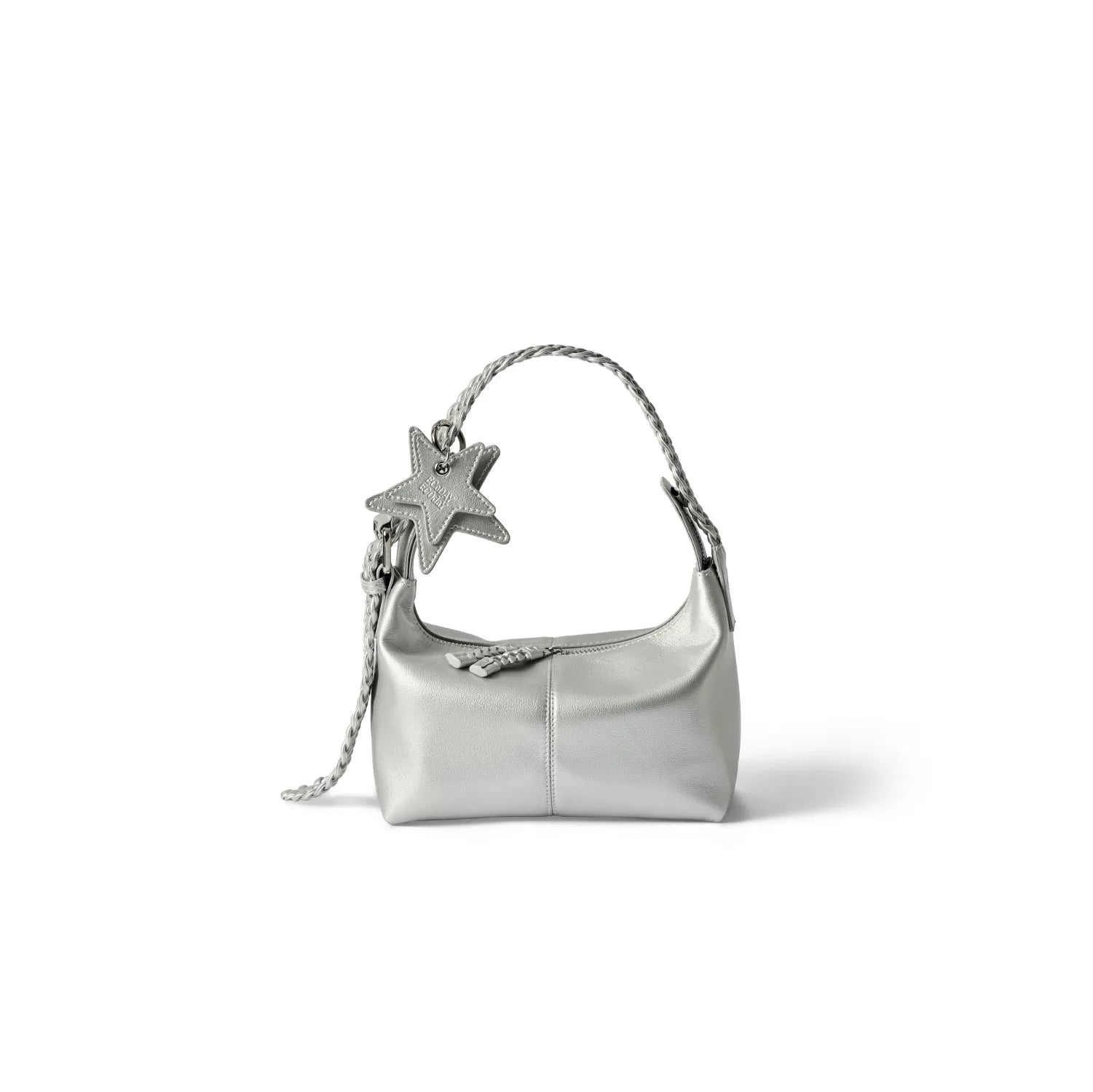 ECODAY Woven Faux Leather Zip-Top Shoulder Bag