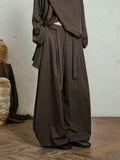 SUNYVONNE Belt Loose Versatile Wide Leg Bloomers