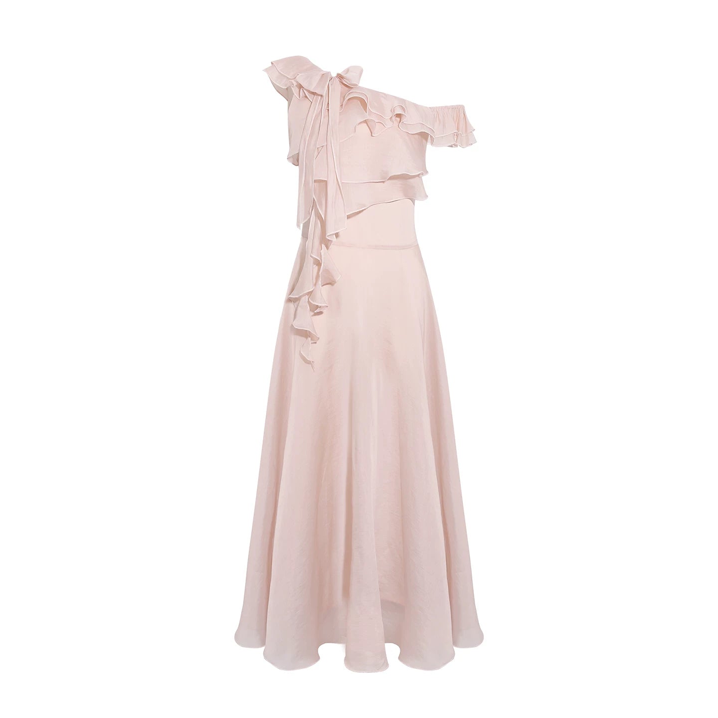 Wildberry Slanted Shoulder Waist Temperament Dress
