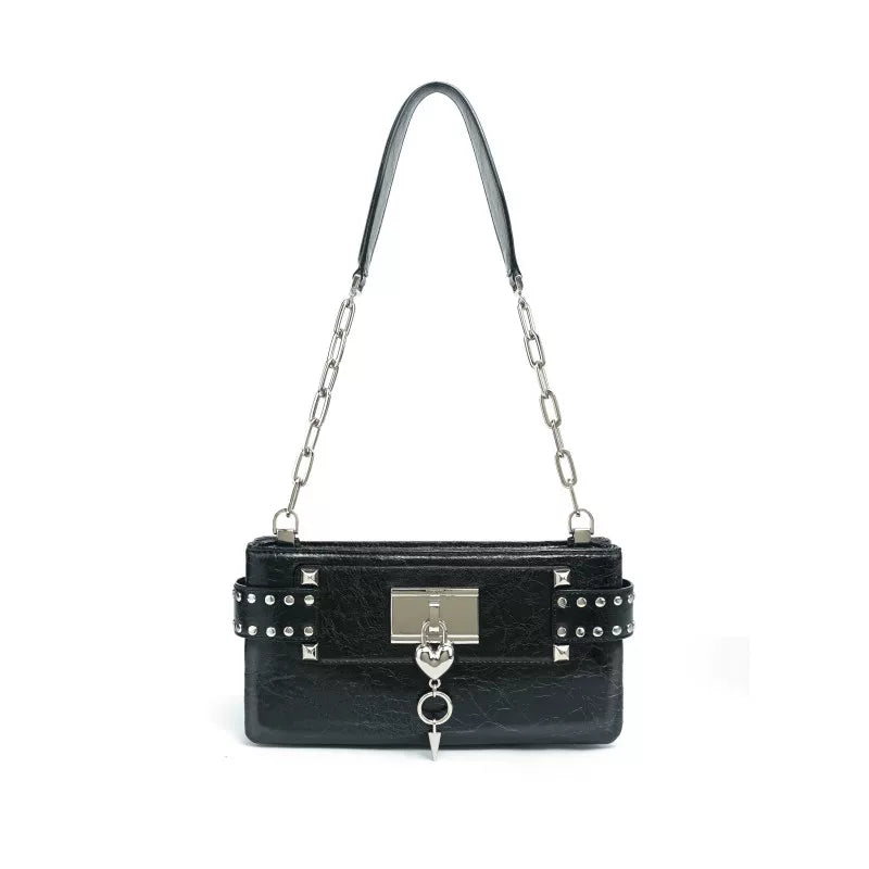 VFVF Denim Blue Faux Leather Zip-Top Crossbody Bag