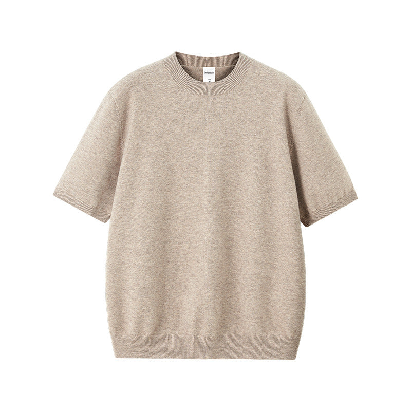 Inflation Loose Warm Knitted Round Neck Tee