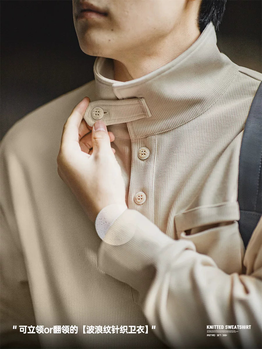 Madden casual semi-open collar knitted Polo shirt