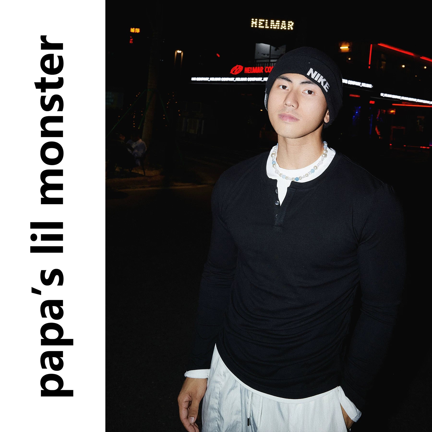 Papaslilmonster Fake Two Long-sleeved T-shirt Bottomed Knitted Sweater