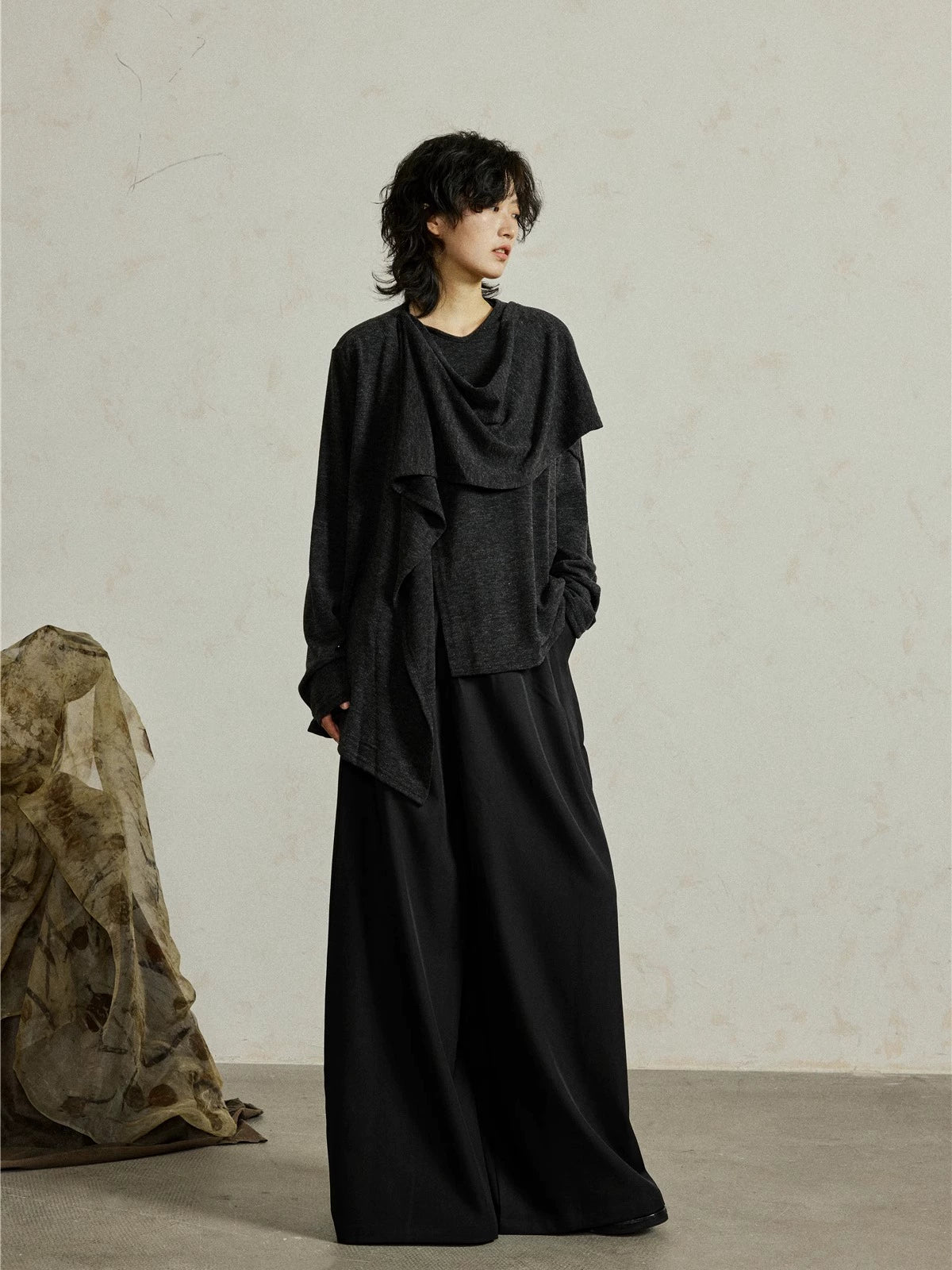 SUNYVONNE Irregular Deconstruction Knitted Long Sleeves