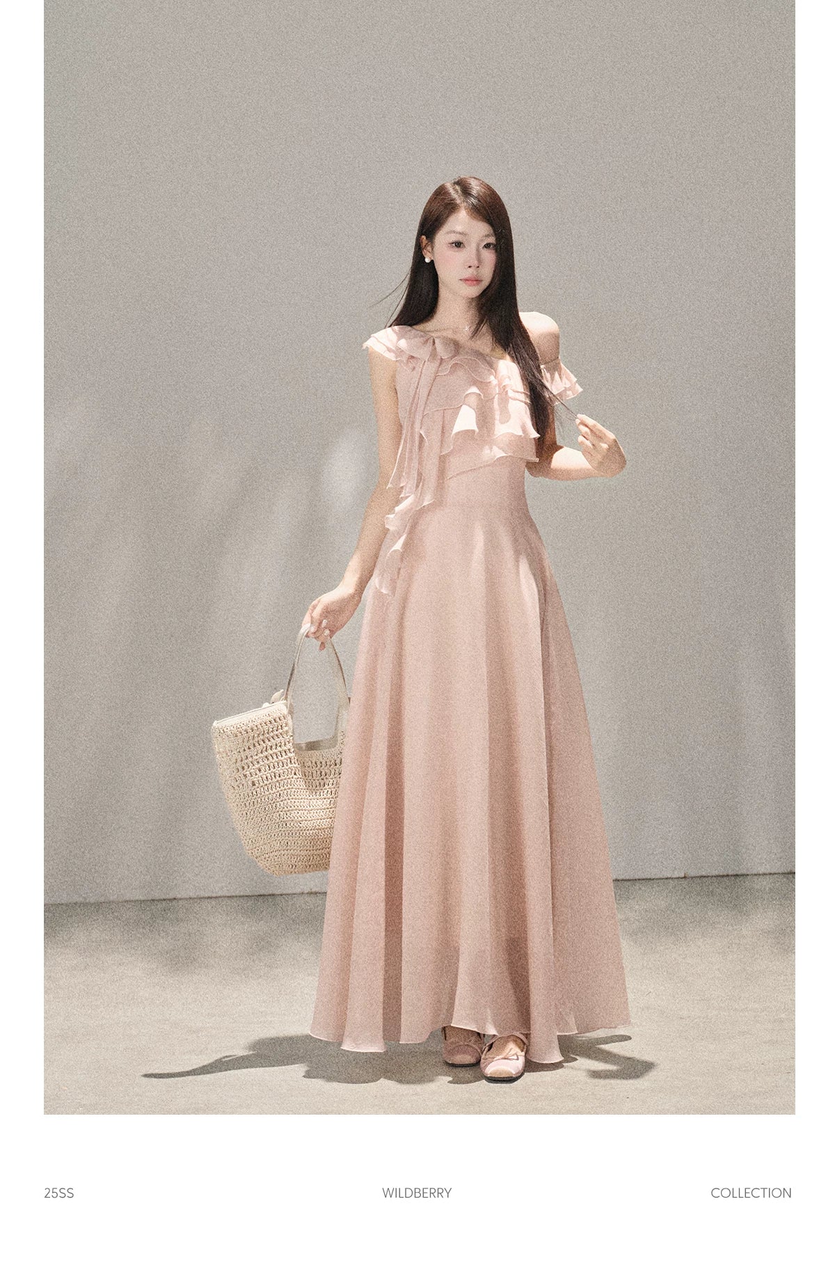 Wildberry Slanted Shoulder Waist Temperament Dress