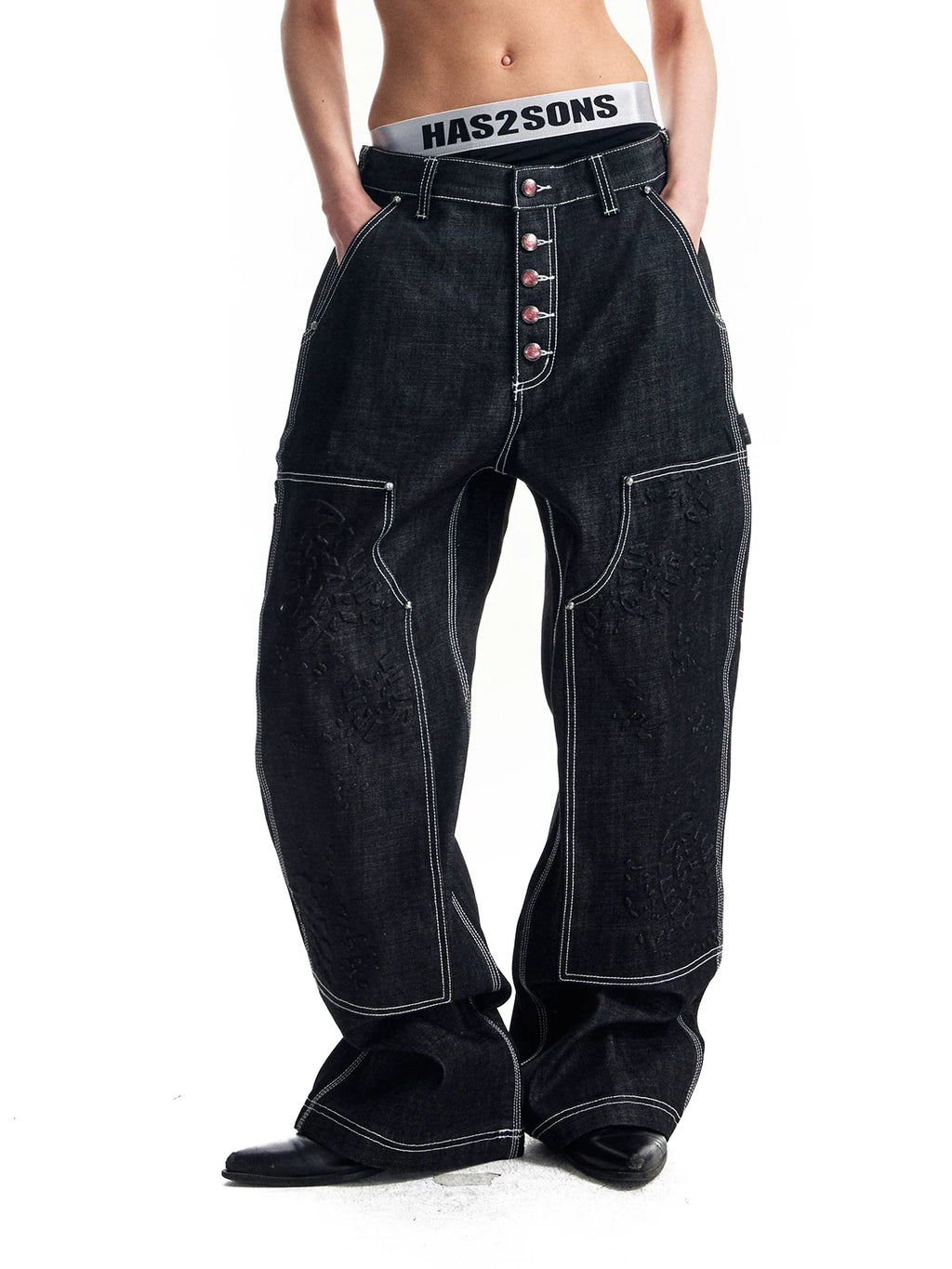 HAS2SONS 25FW Double-Knee Straight Leg Carpenter Jeans