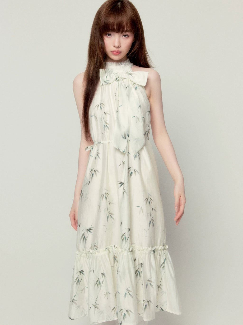 LOST FOREST Neck Bow Loose Dress