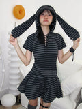 Enteralt Striped Stretch Waist Slim Dress
