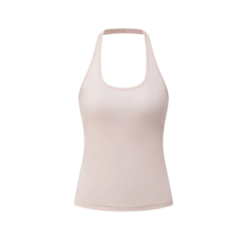 POPWEST Halter Cropped Slim Fit Tank Top