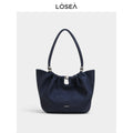 LOSEA Denim Blue Magnetic Snap Shoulder Bag