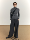COLN Woolen Straight Skinny Casual Pants