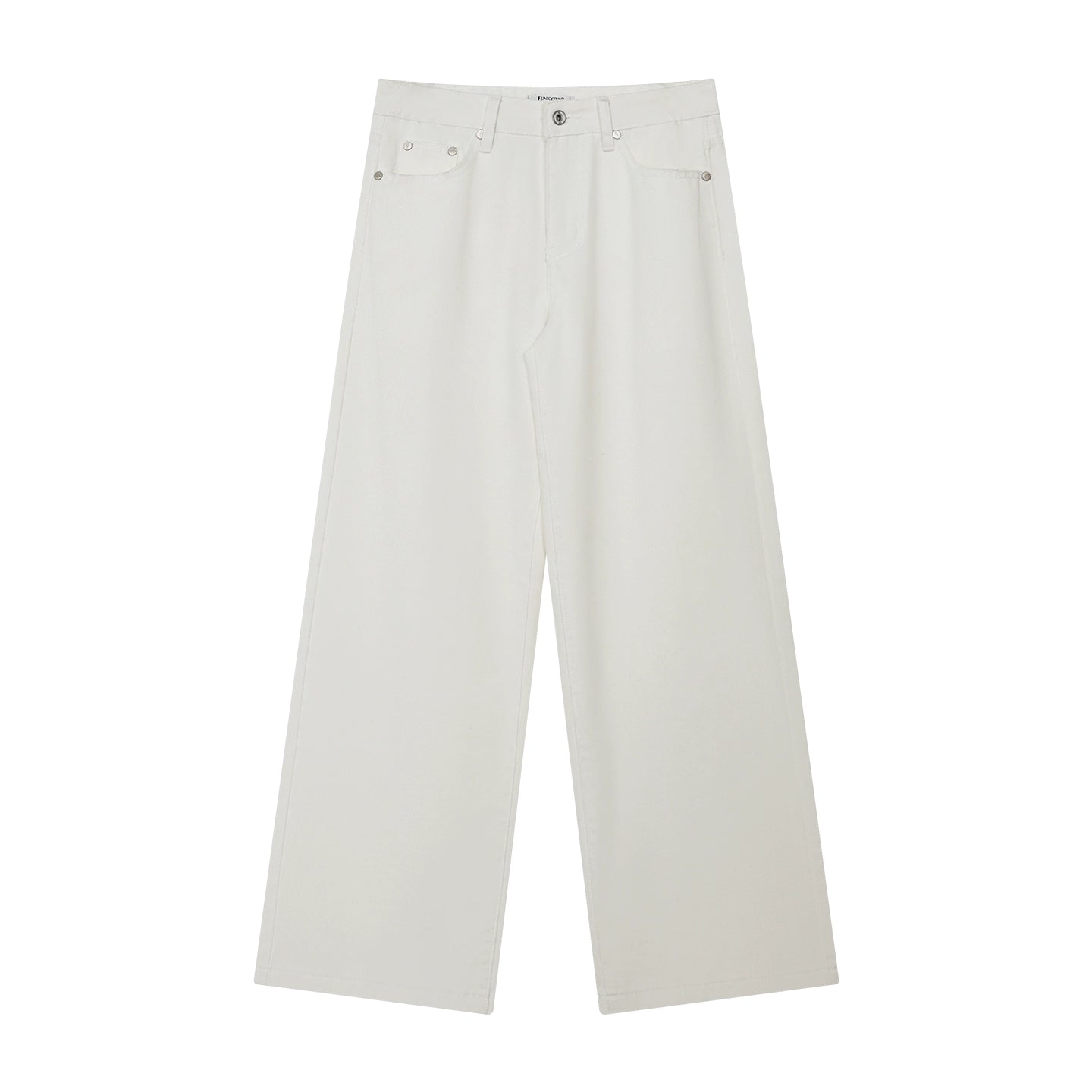 FUNKYFUN Versatile Thickened Straight Loose Twill Rivet Jeans
