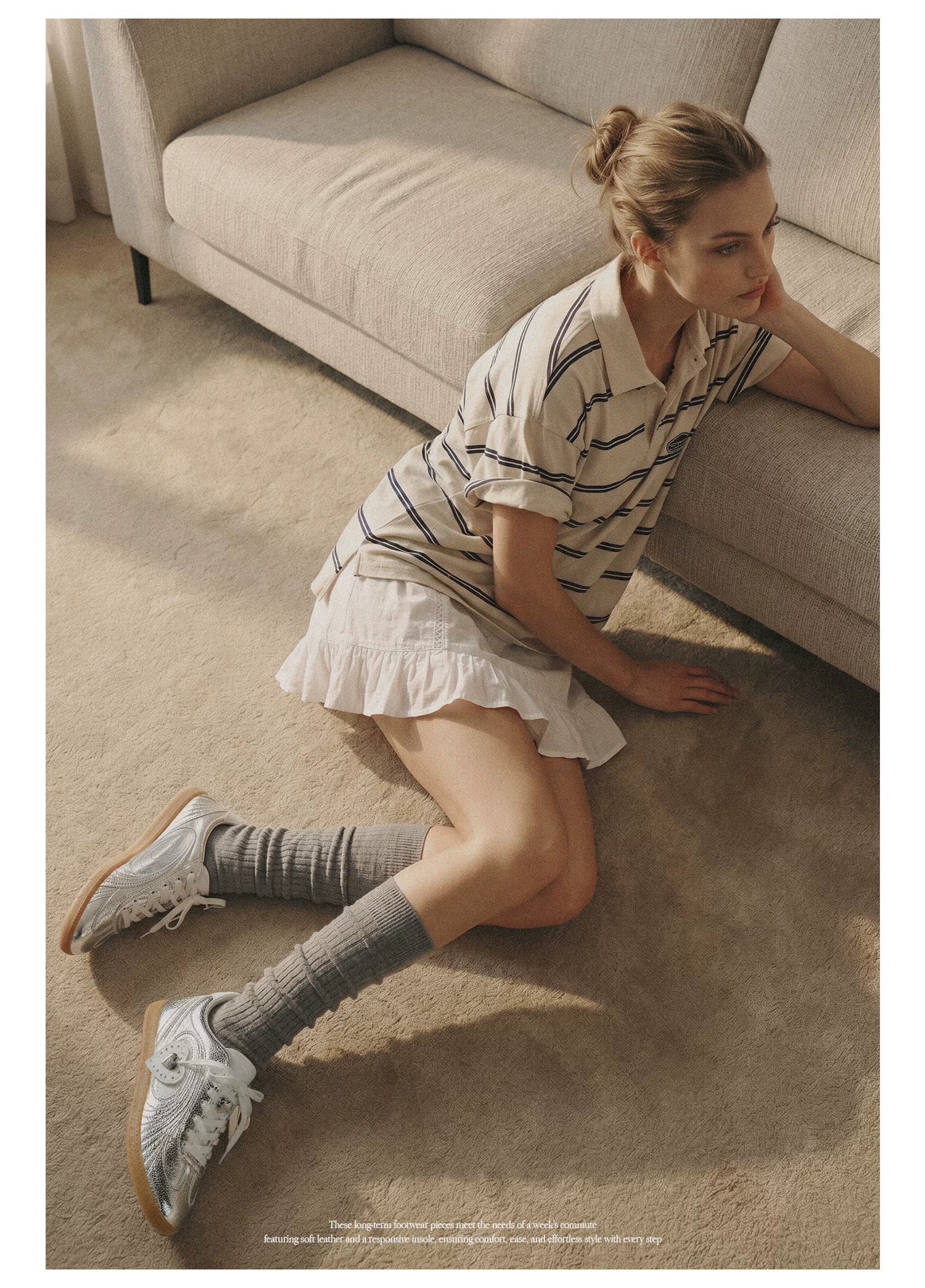 OLD ORDER Metallic Silver Lace-Up Sneaker