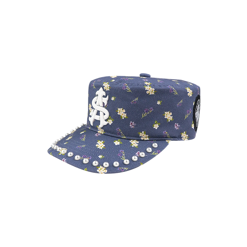 AVENUE&SON Embroidered Pearl Flat-Top Hat