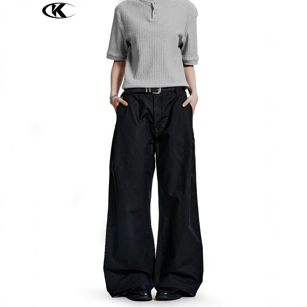 11KN 11 Oz Cotton Pleated Straight Leg Cargo Pants