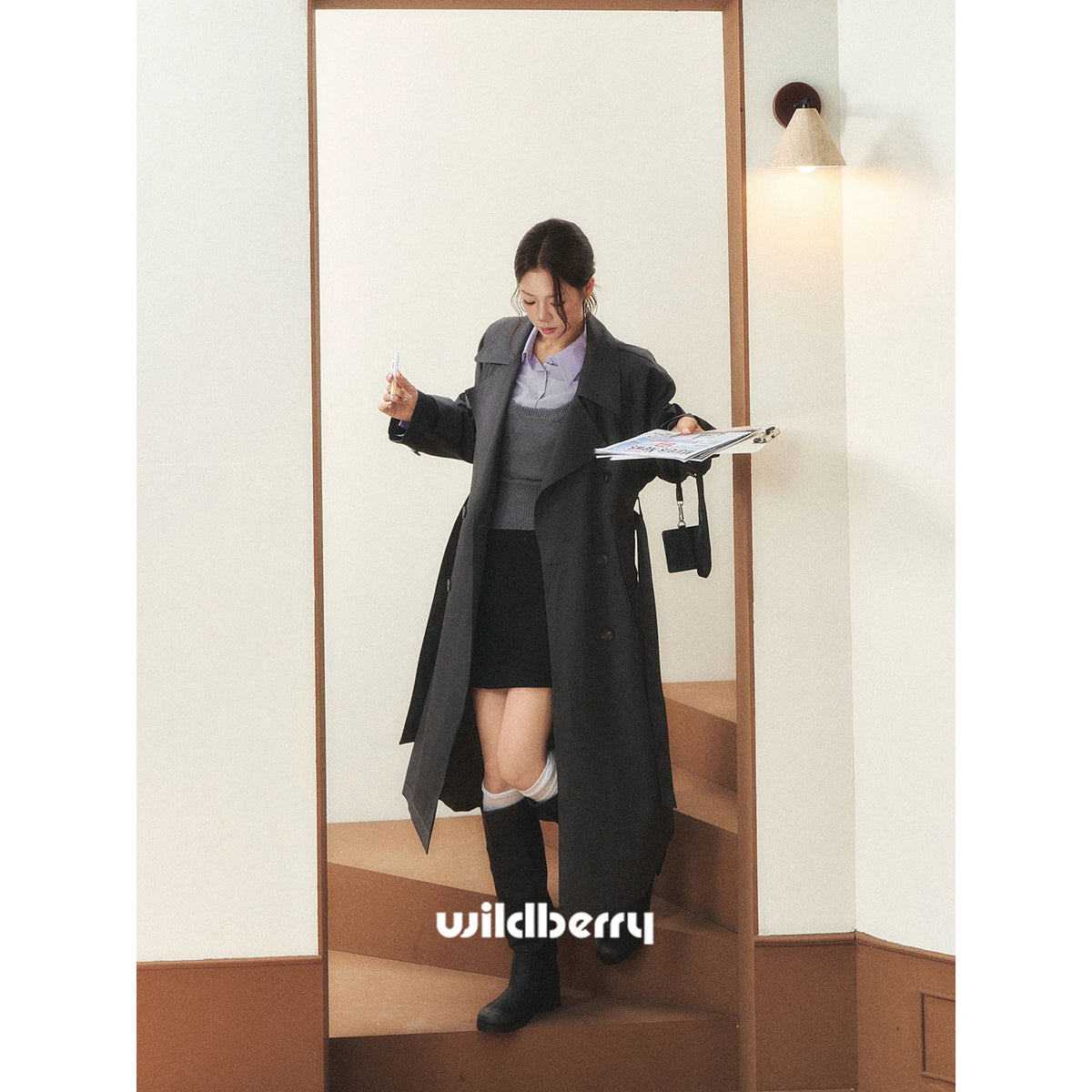 Wildberry Mid-Length Loose Fit Trench Coat
