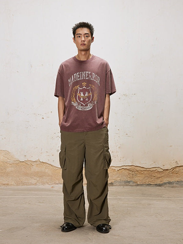 UNF old college cracked texture tee