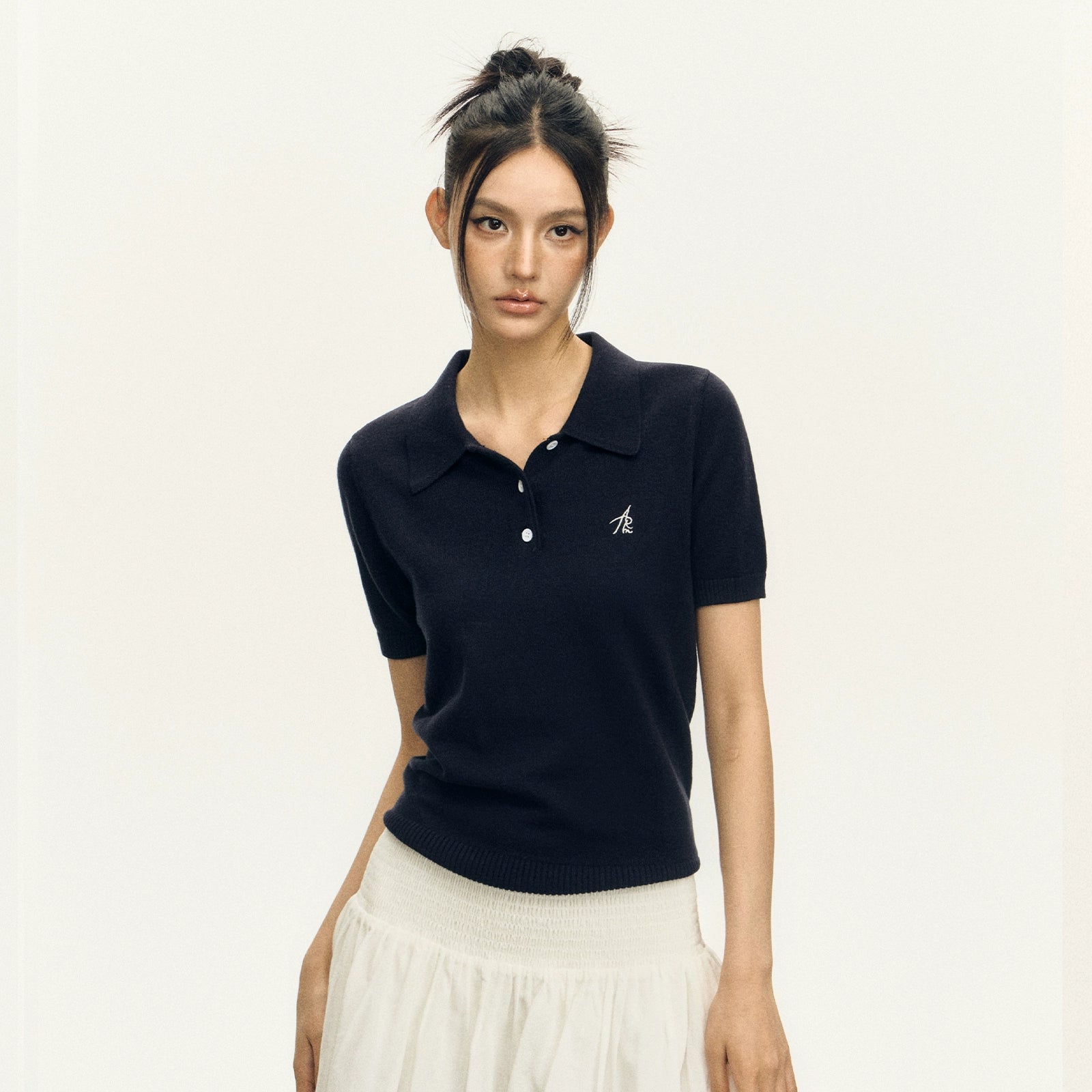 Ariseism Vintage Polo Collar Slim Knitted Tee