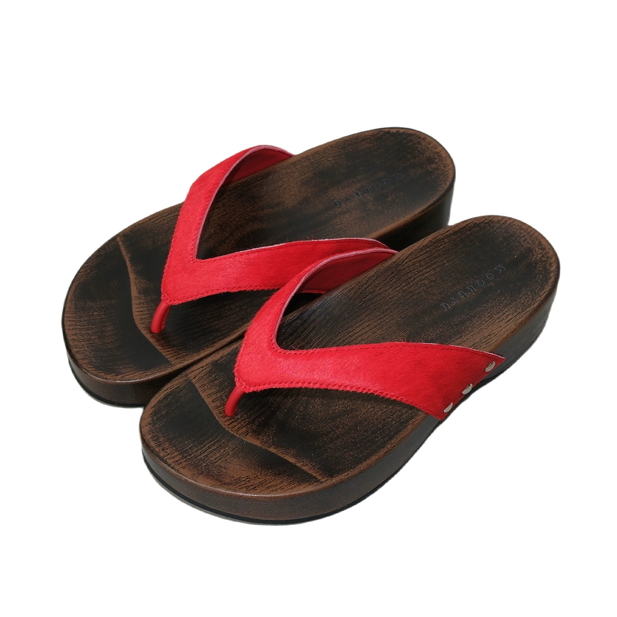 Mooreyu Thick Bottom Slope Heel Wood Bottom Versatile Vintage Slippers
