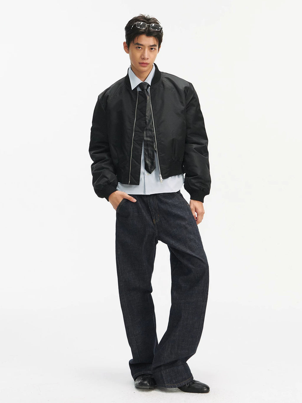 TAICHIISM Mottled Raw Denim Engineer Slim-Fit Trousers
