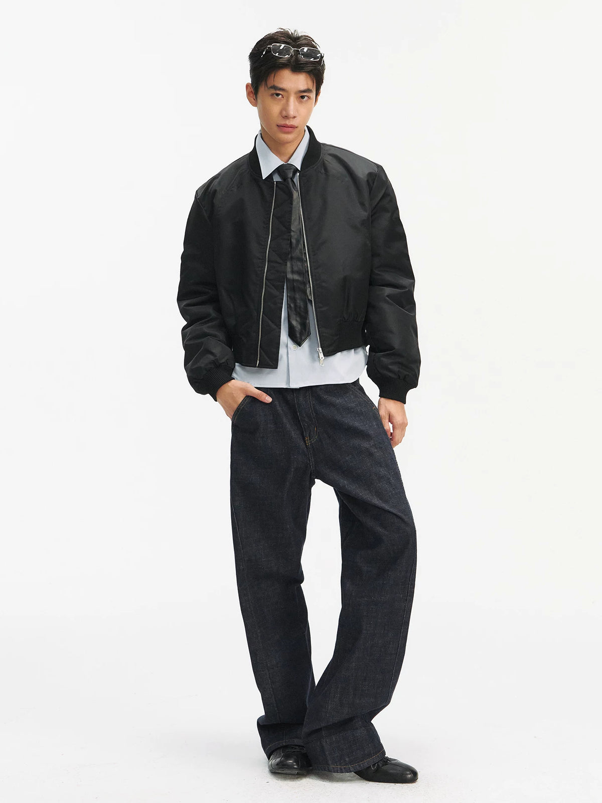 TAICHIISM Mottled Raw Denim Engineer Slim-Fit Trousers