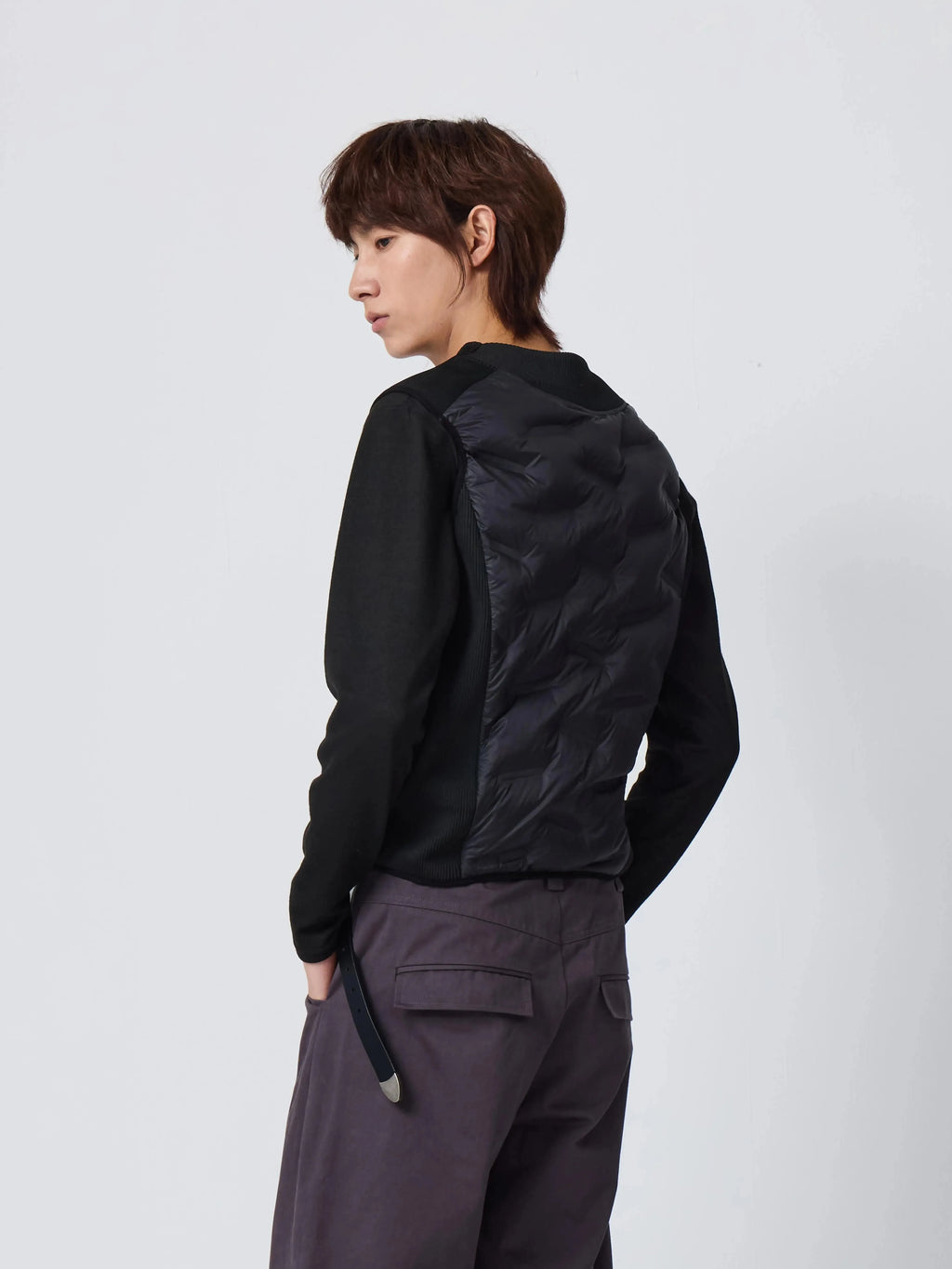 4JUNKS X NO LOGO Ribs/plaid Down Liner Vest