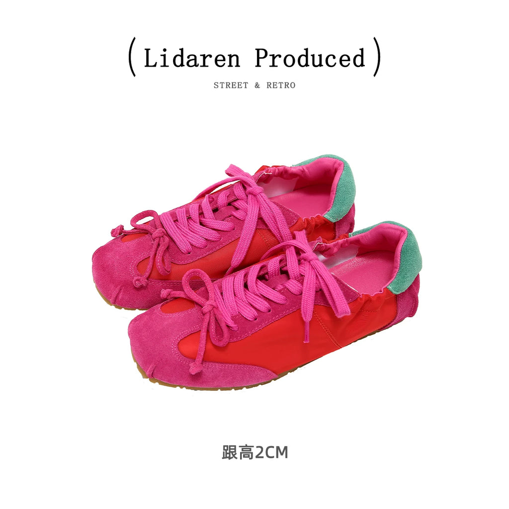 Lidaren Produced Suede Lace-Up Ballet Sneaker