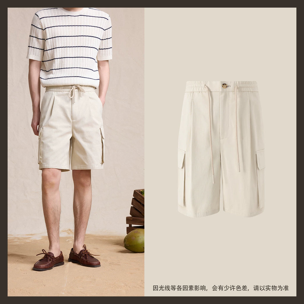 CULTUM 100% Cotton Relaxed Cargo Shorts
