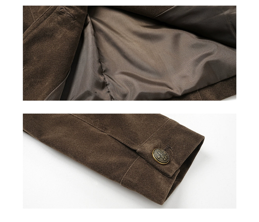 Mershier Suede Embroidered Lapel Jacket