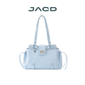 JACD Glacier Blue Faux Leather Croc-Embossed Zip-Top Shoulder Bag