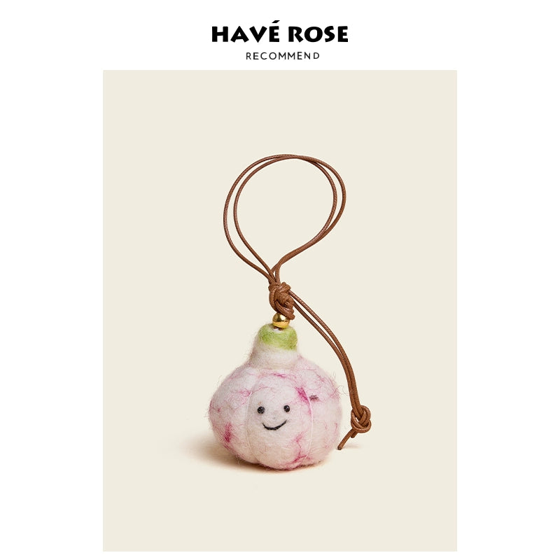 HAVEROSE Wool Felt Persimmon Ruyi Pendant