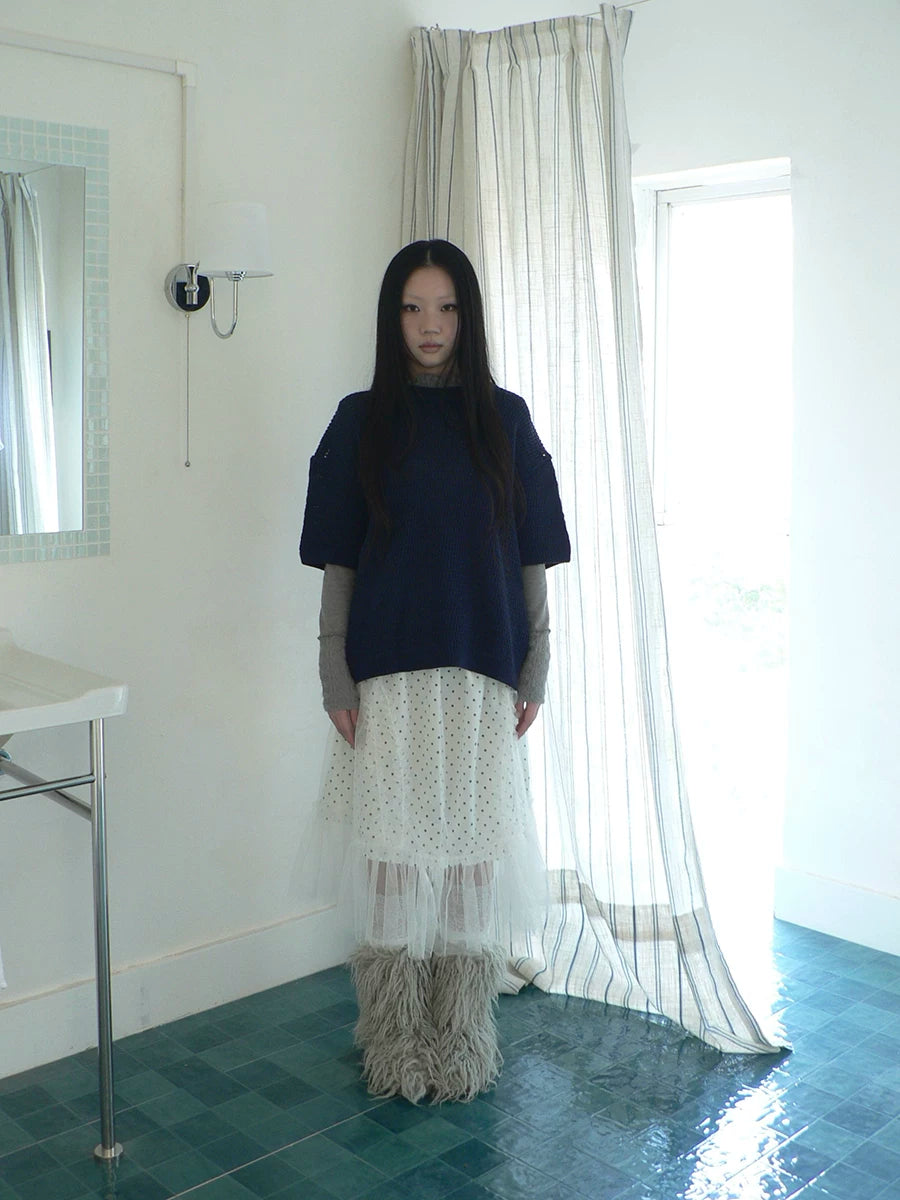 Ang: Project Pleated Mesh Polka Dot Stacked Skirt