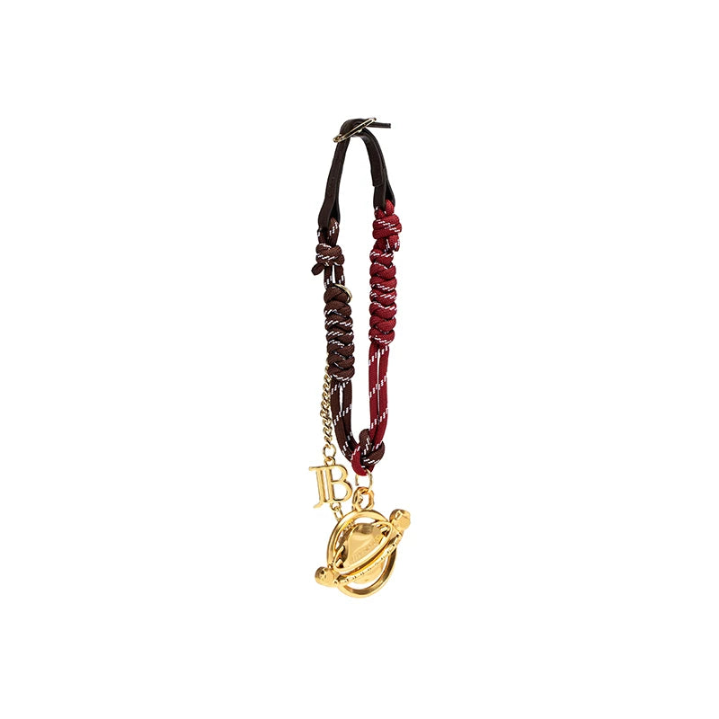 JELLY TOYBOY Gold Faux Leather Keychain Bag Charm