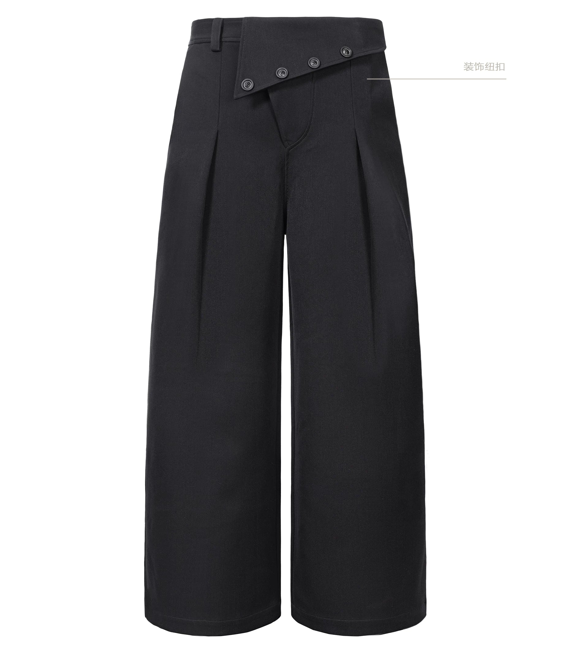 Esaias Button-pleated Wide Leg Casual Trousers