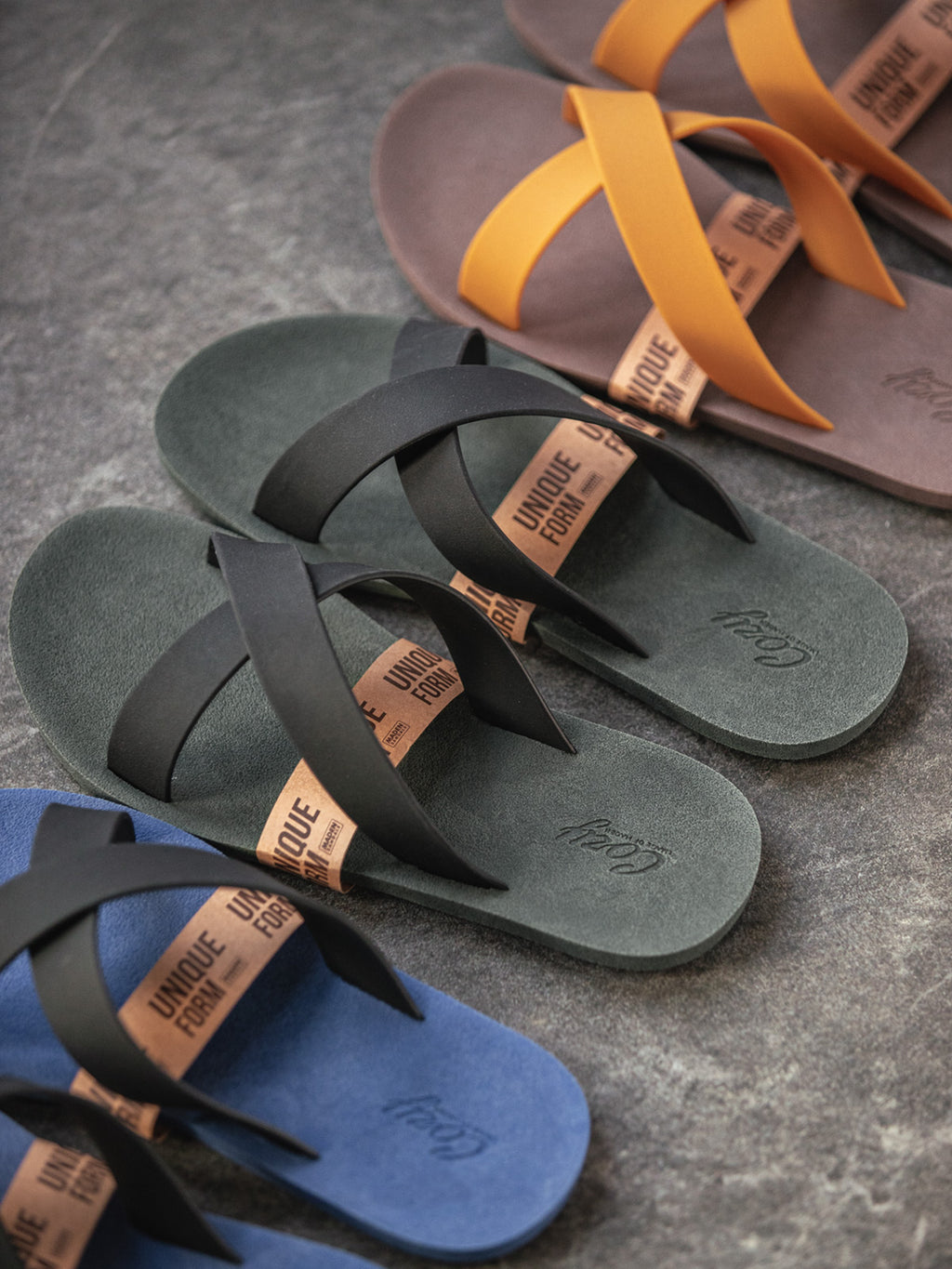 MADEN Unique Form Rubber Cross-Strap Flip-Flop